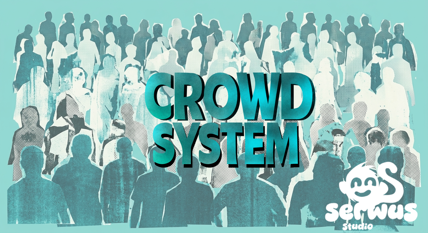 Crowd Cheer System - baner promocyjny z tłumem renderowanym na GPU