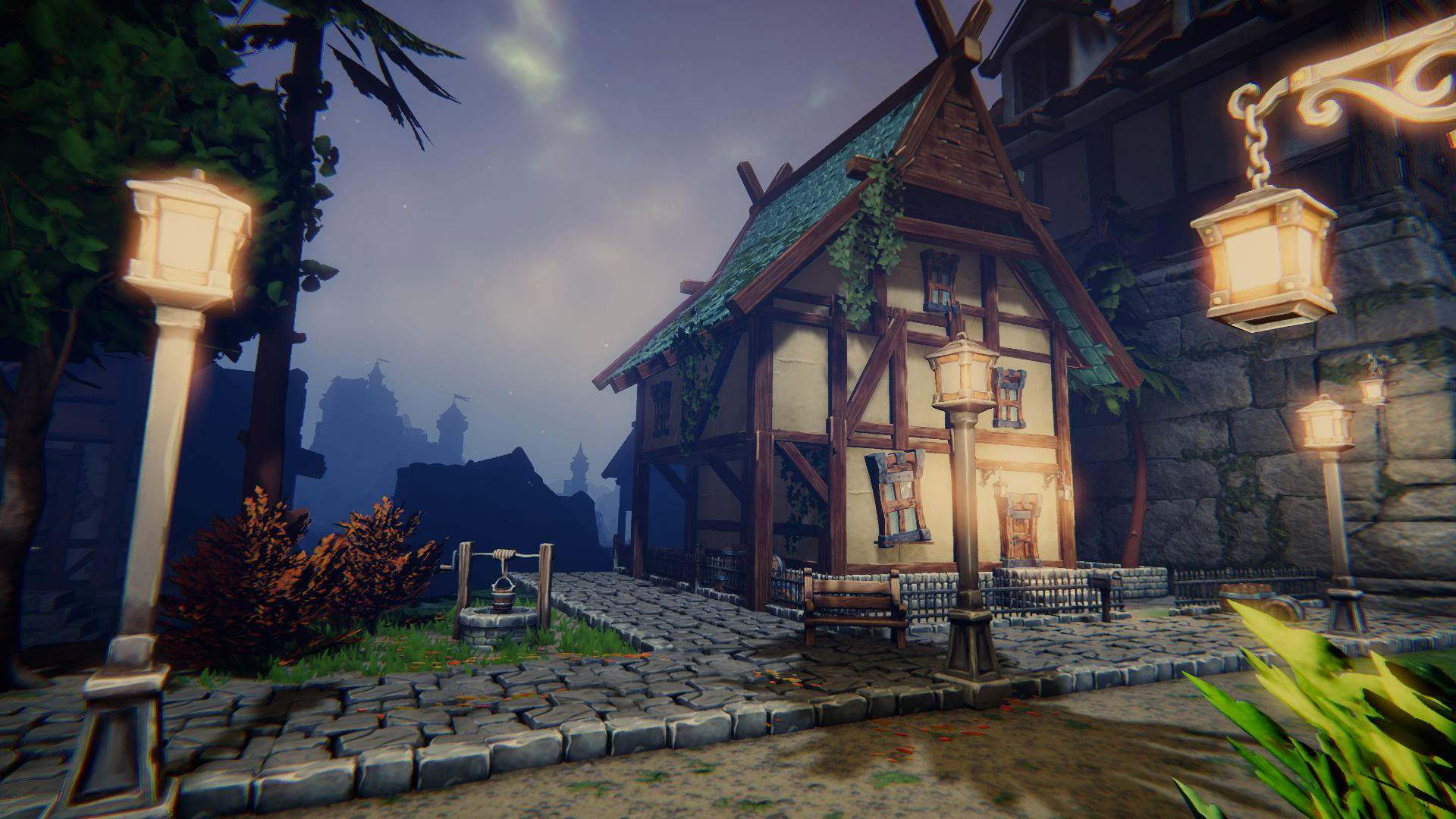 Cursed Cozy Village — render sceny