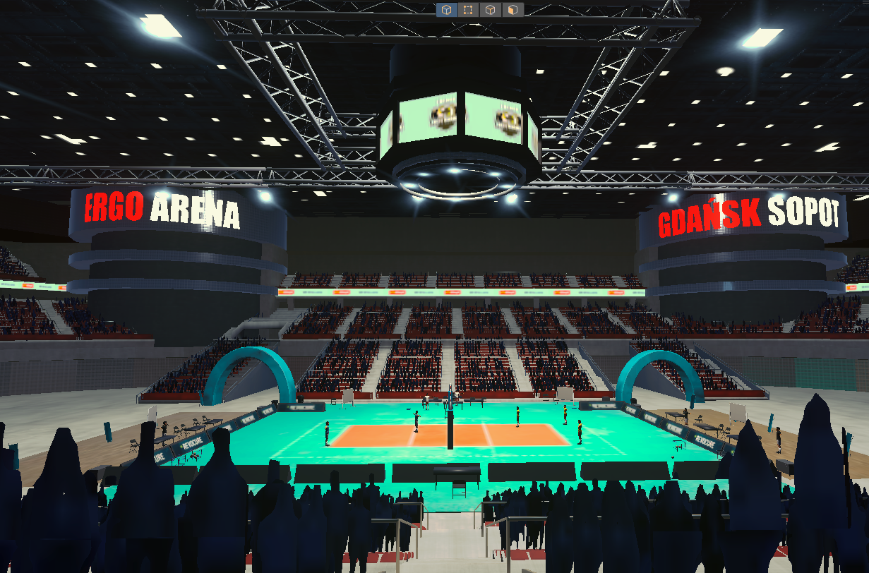 Revocure - Ergo Arena VR recreation with volleyball court and crowd