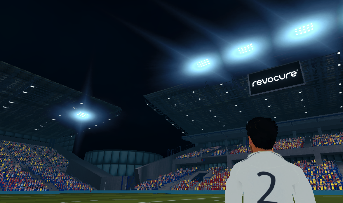 Revocure - Wisla Krakow stadium VR recreation with crowd and floodlights