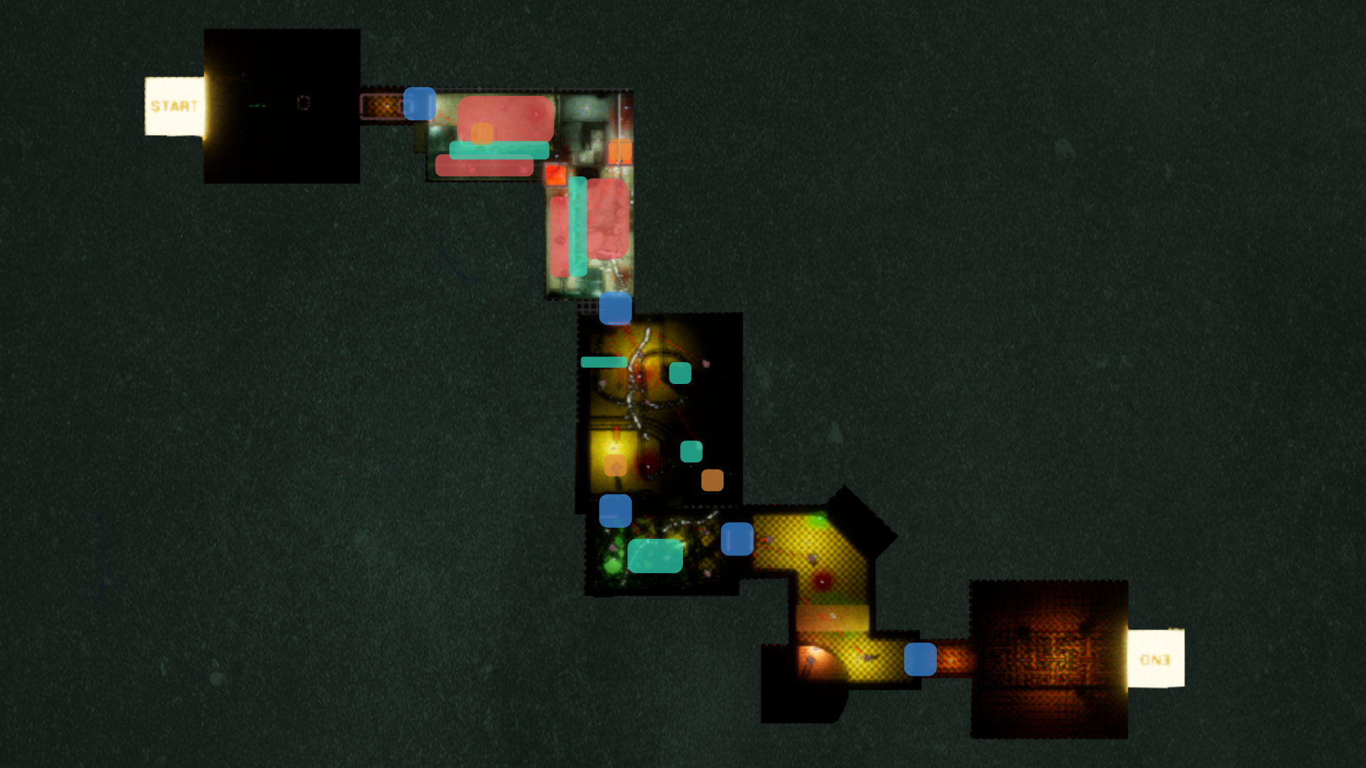 Wild Ghosts — top-down orthographic view of the encounter layout