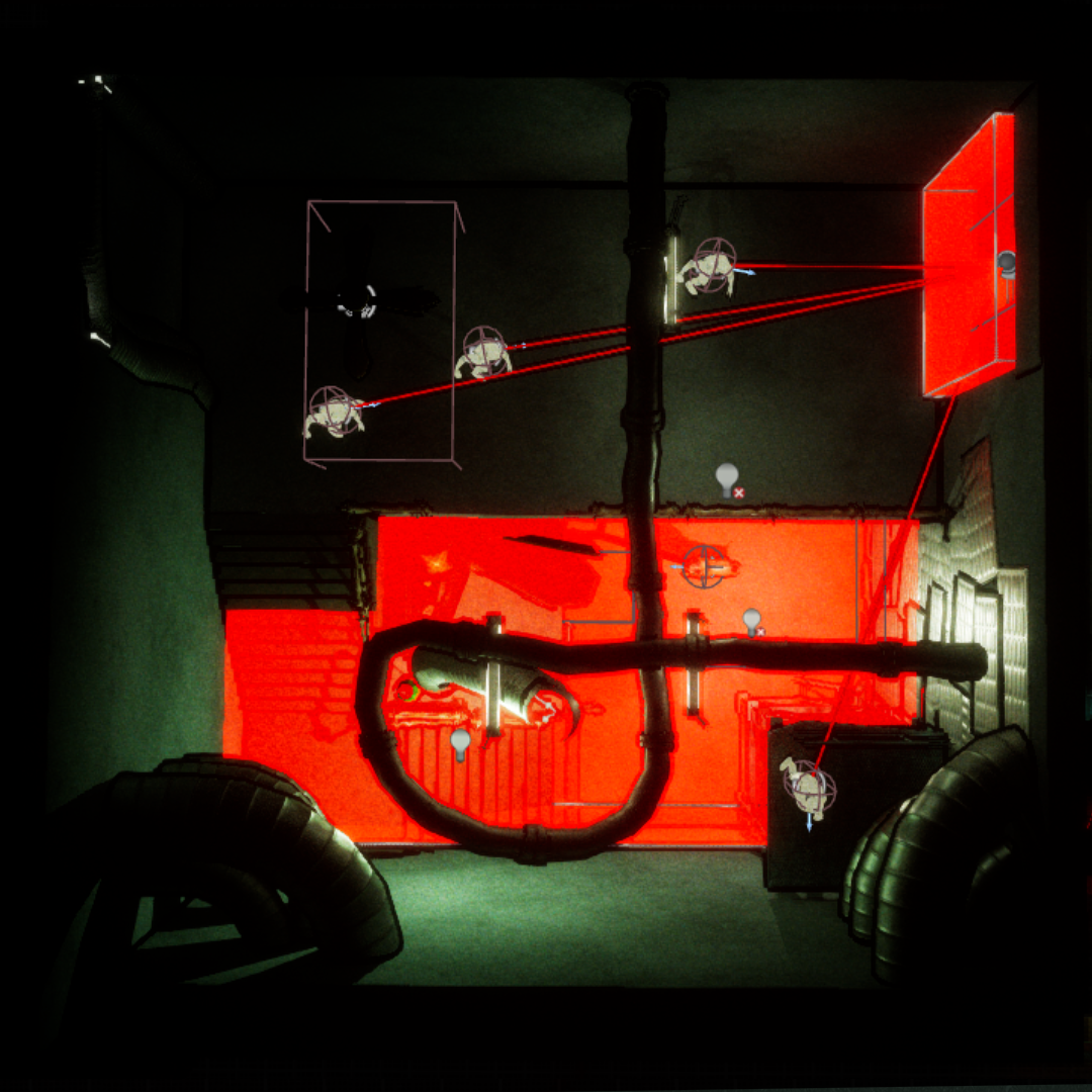 Same room prefab — Grievatorium, warm red atmosphere