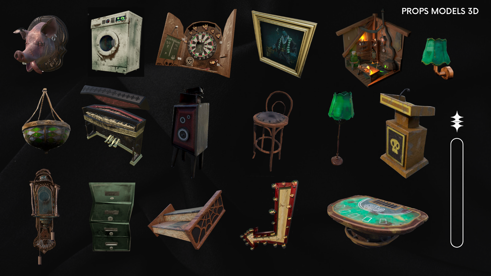 Shovel Out - Collection of 3D props for Hotel Cotard